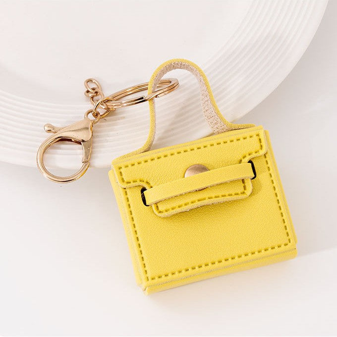 Wholesale Solid color small square bag keychain